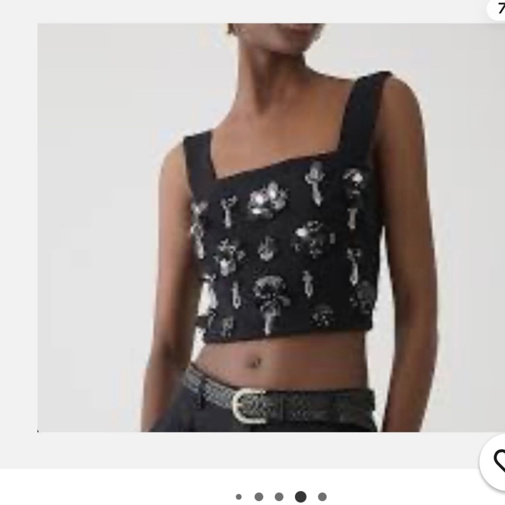 J. Crew Jeweled Crop Top SZ S NWT
